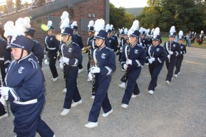 Raider Marching Band during Football Game, Sports Stadium, Tamaqua, 9-19-2014 (2)