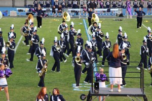 Raider Marching Band during Football Game, Sports Stadium, Tamaqua, 9-19-2014 (200)