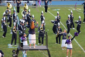 Raider Marching Band during Football Game, Sports Stadium, Tamaqua, 9-19-2014 (201)