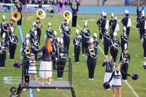 Raider Marching Band during Football Game, Sports Stadium, Tamaqua, 9-19-2014 (209)