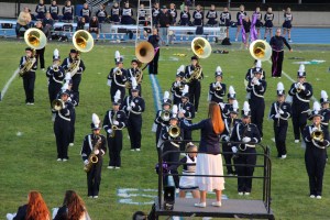 Raider Marching Band during Football Game, Sports Stadium, Tamaqua, 9-19-2014 (210)
