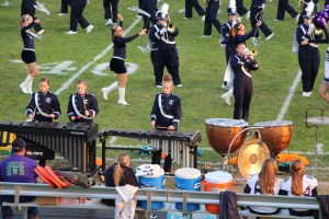 Raider Marching Band during Football Game, Sports Stadium, Tamaqua, 9-19-2014 (214)