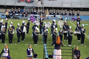 Raider Marching Band during Football Game, Sports Stadium, Tamaqua, 9-19-2014 (218)