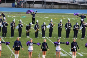 Raider Marching Band during Football Game, Sports Stadium, Tamaqua, 9-19-2014 (221)