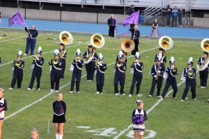 Raider Marching Band during Football Game, Sports Stadium, Tamaqua, 9-19-2014 (228)