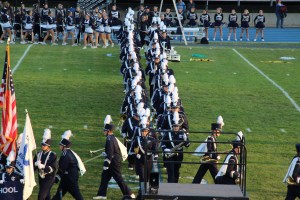 Raider Marching Band during Football Game, Sports Stadium, Tamaqua, 9-19-2014 (23)