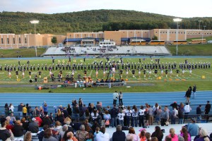 Raider Marching Band during Football Game, Sports Stadium, Tamaqua, 9-19-2014 (233)