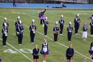 Raider Marching Band during Football Game, Sports Stadium, Tamaqua, 9-19-2014 (238)