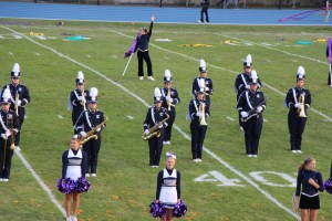 Raider Marching Band during Football Game, Sports Stadium, Tamaqua, 9-19-2014 (239)