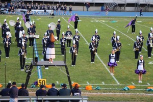 Raider Marching Band during Football Game, Sports Stadium, Tamaqua, 9-19-2014 (240)