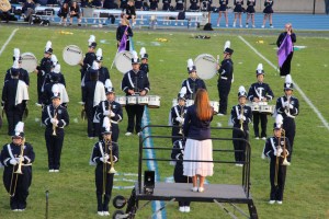 Raider Marching Band during Football Game, Sports Stadium, Tamaqua, 9-19-2014 (241)