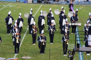 Raider Marching Band during Football Game, Sports Stadium, Tamaqua, 9-19-2014 (242)