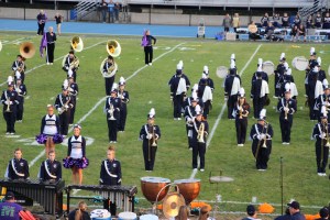 Raider Marching Band during Football Game, Sports Stadium, Tamaqua, 9-19-2014 (243)