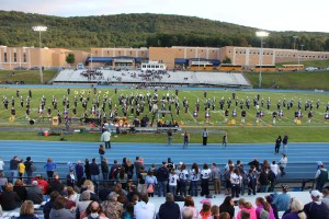 Raider Marching Band during Football Game, Sports Stadium, Tamaqua, 9-19-2014 (247)