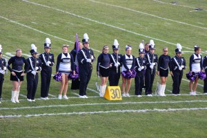 Raider Marching Band during Football Game, Sports Stadium, Tamaqua, 9-19-2014 (253)