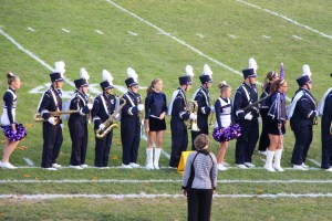 Raider Marching Band during Football Game, Sports Stadium, Tamaqua, 9-19-2014 (257)
