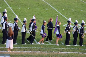 Raider Marching Band during Football Game, Sports Stadium, Tamaqua, 9-19-2014 (259)