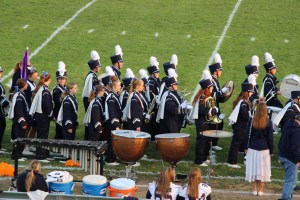 Raider Marching Band during Football Game, Sports Stadium, Tamaqua, 9-19-2014 (263)
