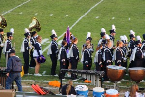 Raider Marching Band during Football Game, Sports Stadium, Tamaqua, 9-19-2014 (264)