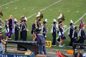 Raider Marching Band during Football Game, Sports Stadium, Tamaqua, 9-19-2014 (265)