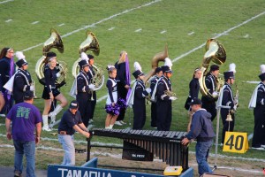 Raider Marching Band during Football Game, Sports Stadium, Tamaqua, 9-19-2014 (266)
