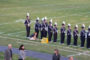 Raider Marching Band during Football Game, Sports Stadium, Tamaqua, 9-19-2014 (274)