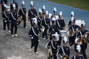 Raider Marching Band during Football Game, Sports Stadium, Tamaqua, 9-19-2014 (286)