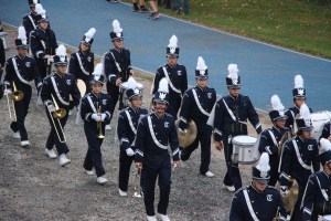 Raider Marching Band during Football Game, Sports Stadium, Tamaqua, 9-19-2014 (287)