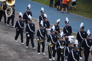 Raider Marching Band during Football Game, Sports Stadium, Tamaqua, 9-19-2014 (288)