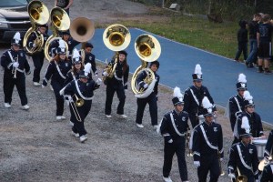 Raider Marching Band during Football Game, Sports Stadium, Tamaqua, 9-19-2014 (289)