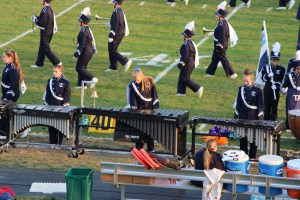 Raider Marching Band during Football Game, Sports Stadium, Tamaqua, 9-19-2014 (29)