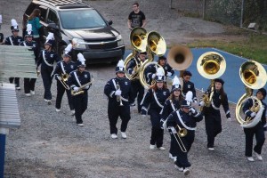 Raider Marching Band during Football Game, Sports Stadium, Tamaqua, 9-19-2014 (290)