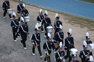 Raider Marching Band during Football Game, Sports Stadium, Tamaqua, 9-19-2014 (291)