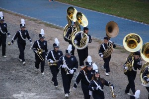 Raider Marching Band during Football Game, Sports Stadium, Tamaqua, 9-19-2014 (295)