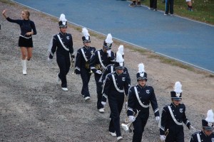 Raider Marching Band during Football Game, Sports Stadium, Tamaqua, 9-19-2014 (297)