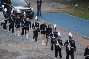 Raider Marching Band during Football Game, Sports Stadium, Tamaqua, 9-19-2014 (299)
