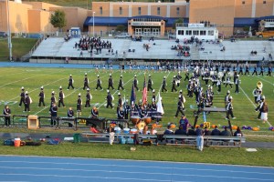 Raider Marching Band during Football Game, Sports Stadium, Tamaqua, 9-19-2014 (31)