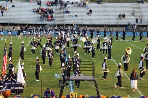 Raider Marching Band during Football Game, Sports Stadium, Tamaqua, 9-19-2014 (32)