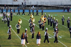 Raider Marching Band during Football Game, Sports Stadium, Tamaqua, 9-19-2014 (33)