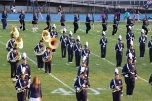 Raider Marching Band during Football Game, Sports Stadium, Tamaqua, 9-19-2014 (38)