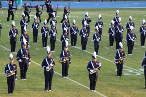 Raider Marching Band during Football Game, Sports Stadium, Tamaqua, 9-19-2014 (39)