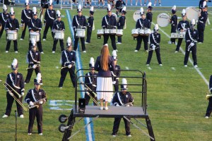 Raider Marching Band during Football Game, Sports Stadium, Tamaqua, 9-19-2014 (51)