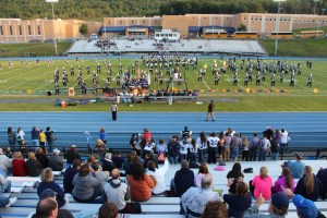 Raider Marching Band during Football Game, Sports Stadium, Tamaqua, 9-19-2014 (53)