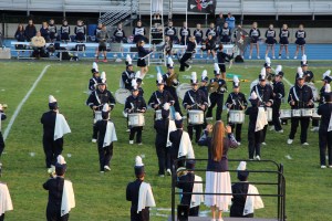 Raider Marching Band during Football Game, Sports Stadium, Tamaqua, 9-19-2014 (60)