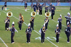 Raider Marching Band during Football Game, Sports Stadium, Tamaqua, 9-19-2014 (66)
