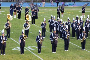 Raider Marching Band during Football Game, Sports Stadium, Tamaqua, 9-19-2014 (67)