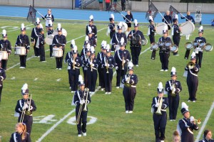 Raider Marching Band during Football Game, Sports Stadium, Tamaqua, 9-19-2014 (69)
