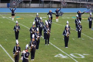 Raider Marching Band during Football Game, Sports Stadium, Tamaqua, 9-19-2014 (75)