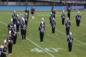 Raider Marching Band during Football Game, Sports Stadium, Tamaqua, 9-19-2014 (78)