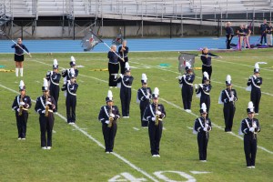 Raider Marching Band during Football Game, Sports Stadium, Tamaqua, 9-19-2014 (89)